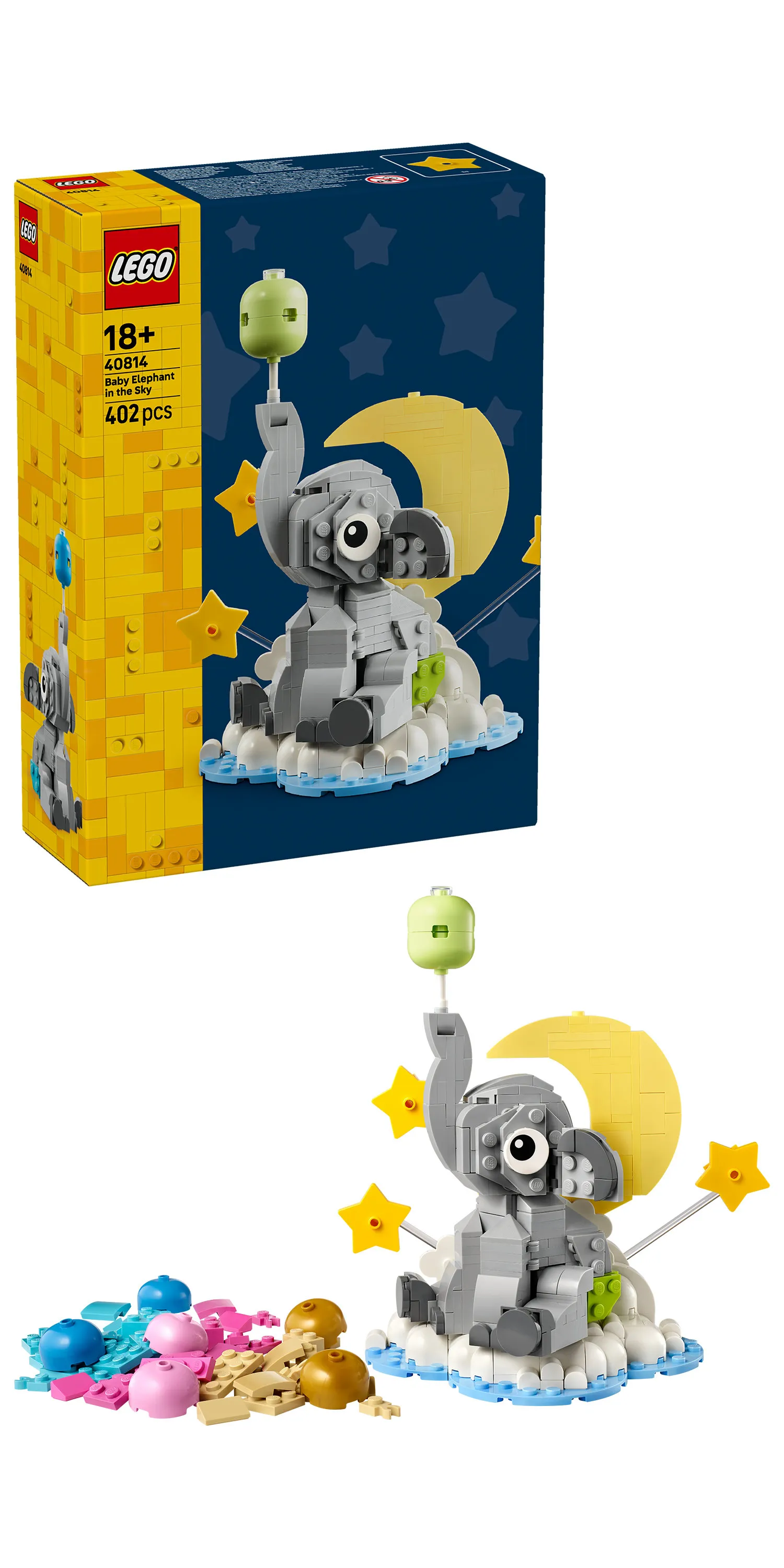 LEGO S&auml;songsbetonat och h&ouml;gtider Elefantunge i skyn 40814