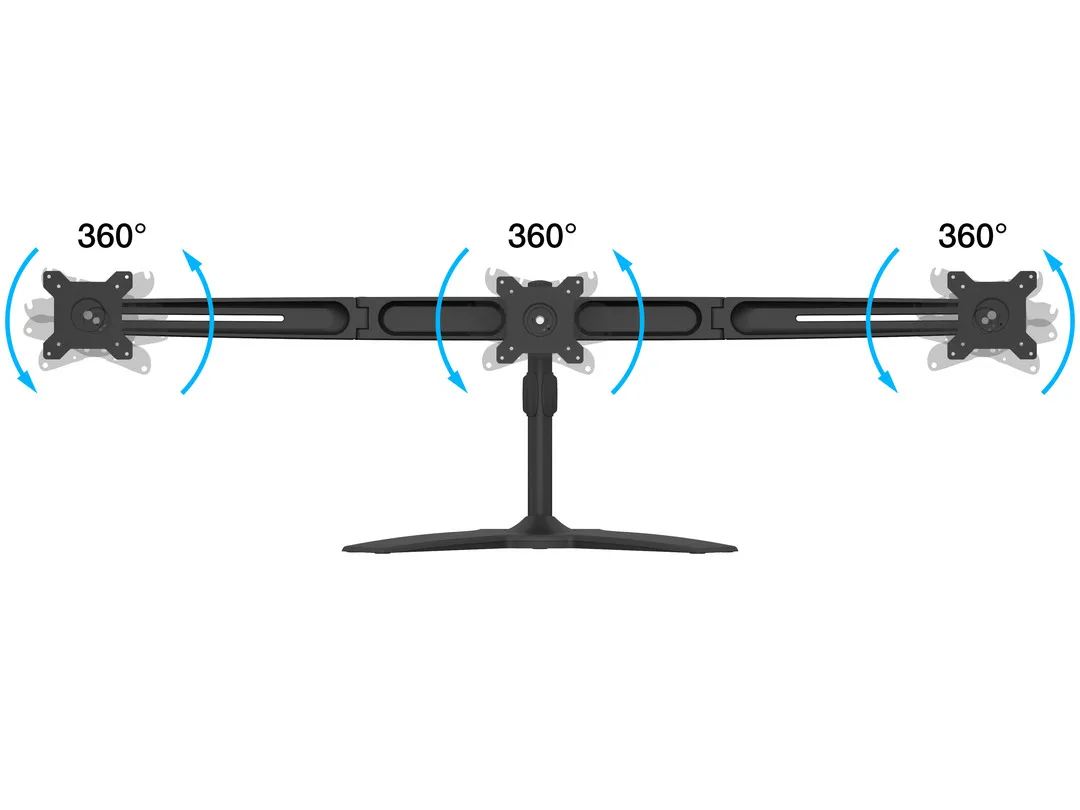 Multibrackets M VESA Desktopmount Triple Stand bordsstativ, f&ouml;r 3 sk&auml;rmar, 15-24", 8 kg, svart