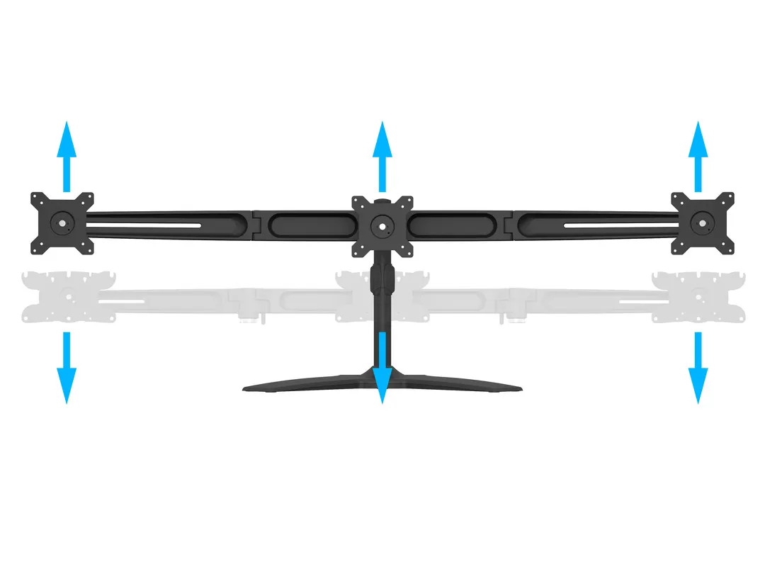 Multibrackets M VESA Desktopmount Triple Stand bordsstativ, f&ouml;r 3 sk&auml;rmar, 15-24", 8 kg, svart