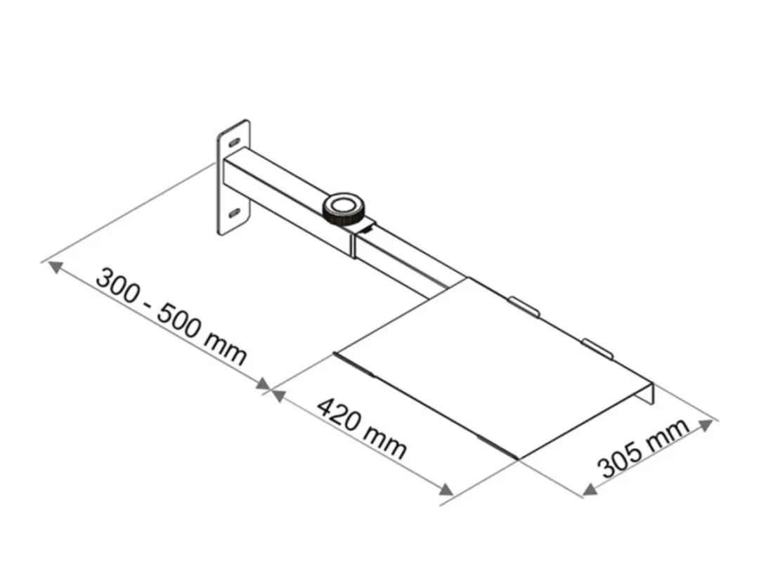 Multibrackets M Computer Shelf Motorized Mount HD - Asennuskomponentti (hylly) tuotteelle sylimikro / DVD-soitin - ter&auml;s - valkoinen - vaunuihin asennettava
