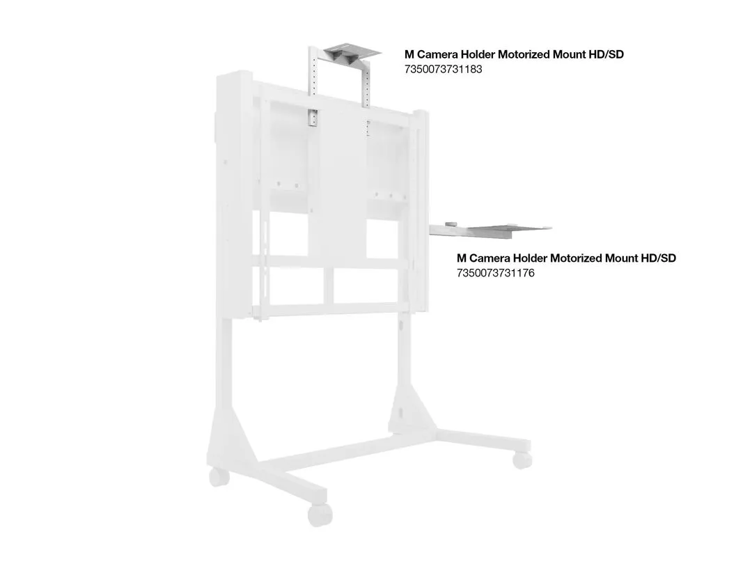 Multibrackets M Computer Shelf Motorized Mount HD - Asennuskomponentti (hylly) tuotteelle sylimikro / DVD-soitin - ter&auml;s - valkoinen - vaunuihin asennettava