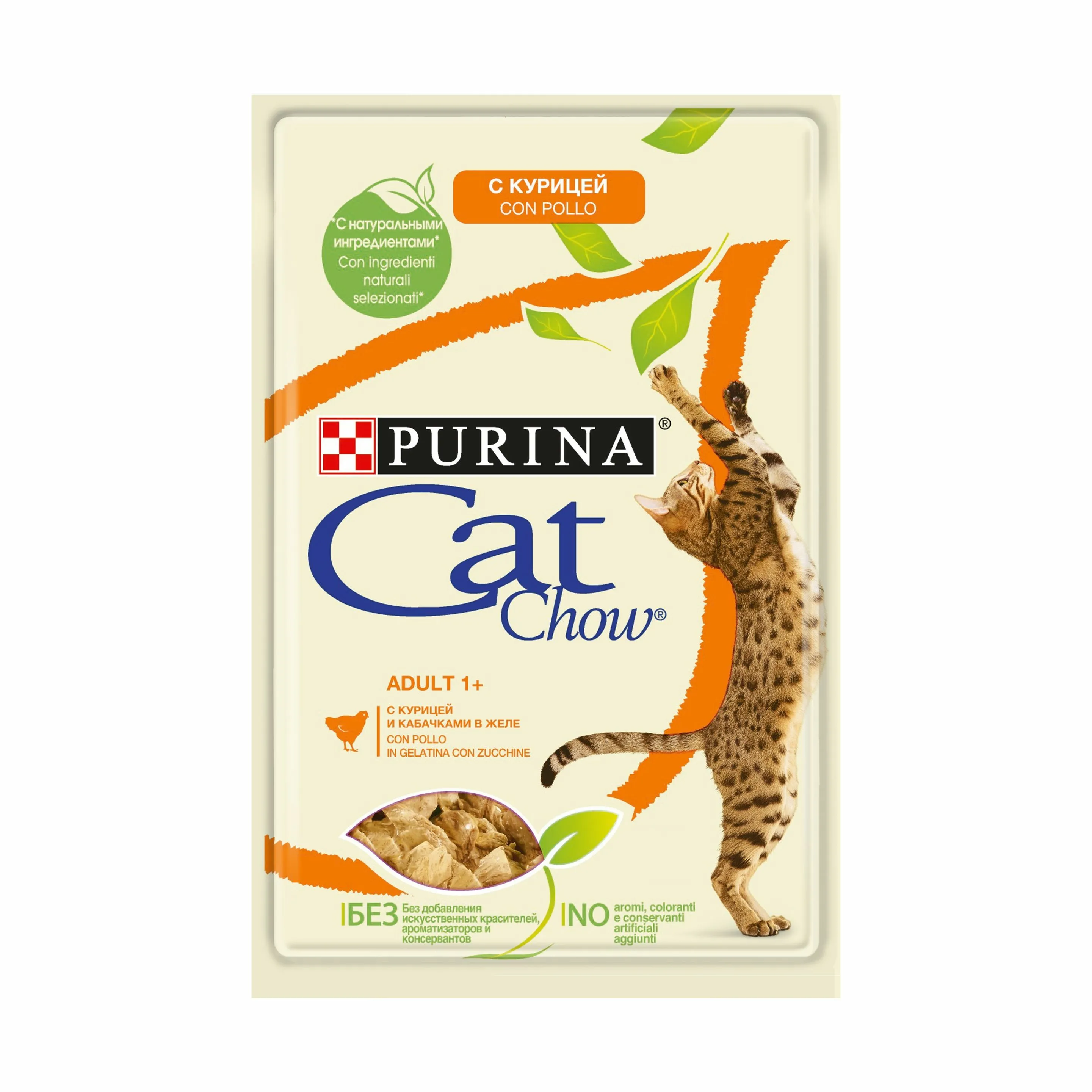 Purina Cat Chow Chicken &amp; Zucchini, Wet food for cats, Adult, 10 x 85g