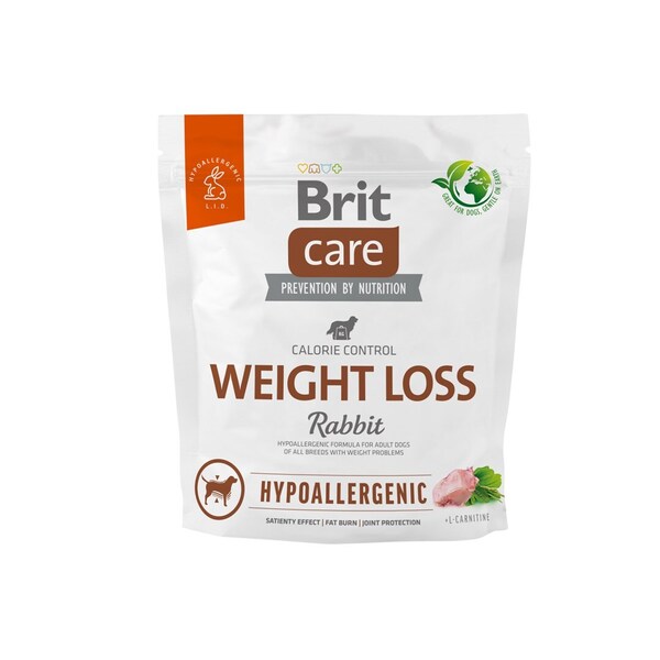 Brit Care Hypoallergenic Weight Loss Rabbit, Dry food for dogs, Adult, 1kg