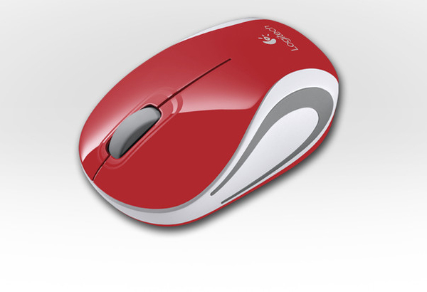 Logitech M187 Mini Mouse, red