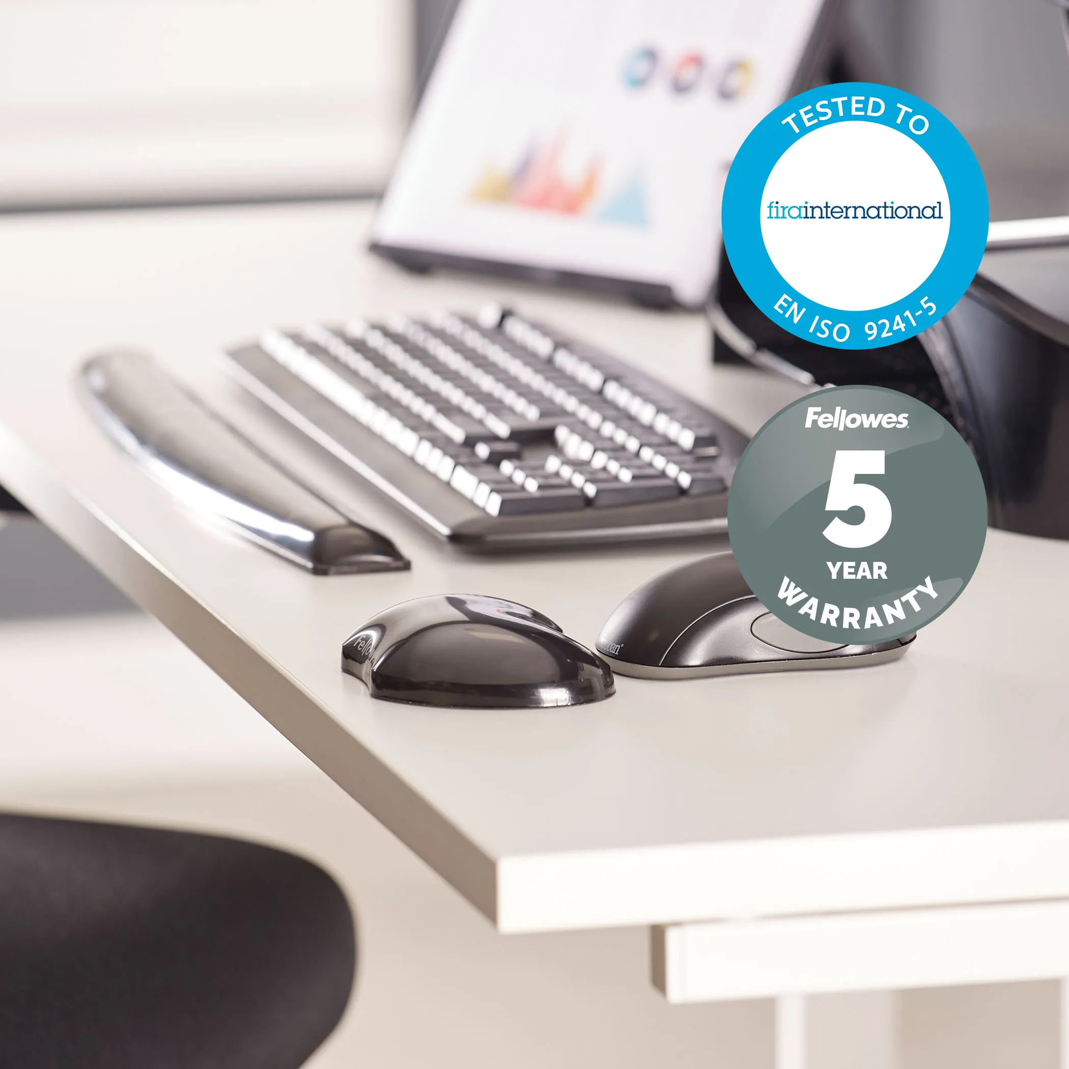 FELLOWES CRYSTAL FLEX REST BLACK