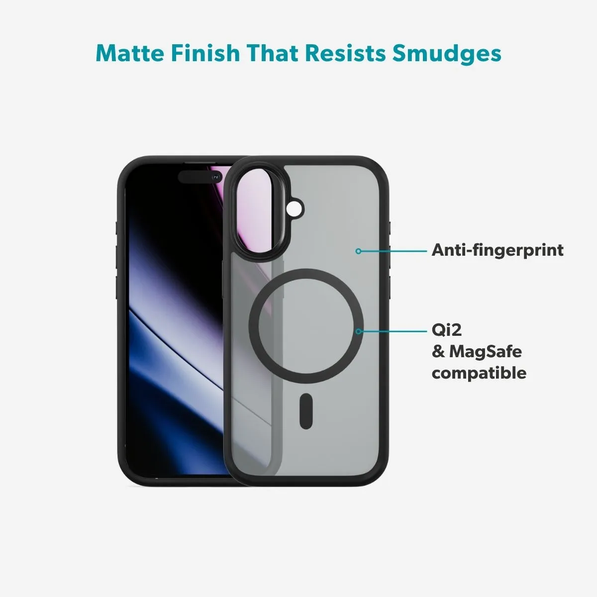 Epico HeroMatte Pro Mag+ Case iPhone 17 Qi2  &  MagSafe Compatible, black