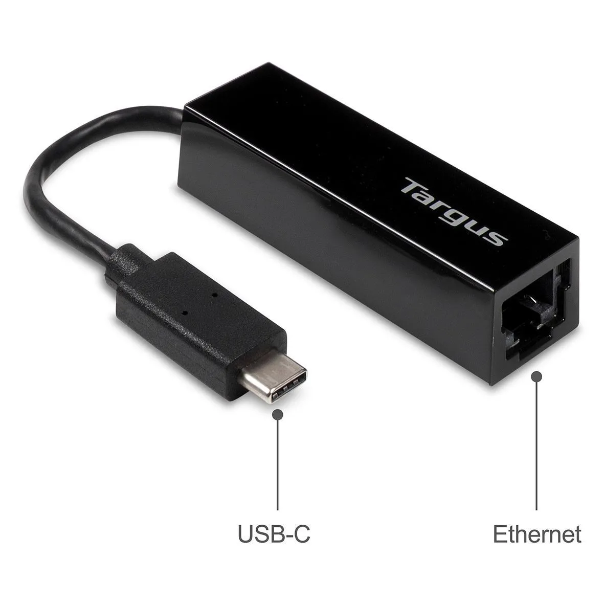 Targus - Verkkoadapteri - USB Type-C - Gigabit Ethernet x 1 - musta