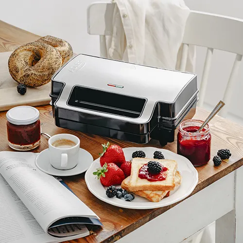 Adler AD 3073 Sandwich Toaster, 1400 W, Black/Silver