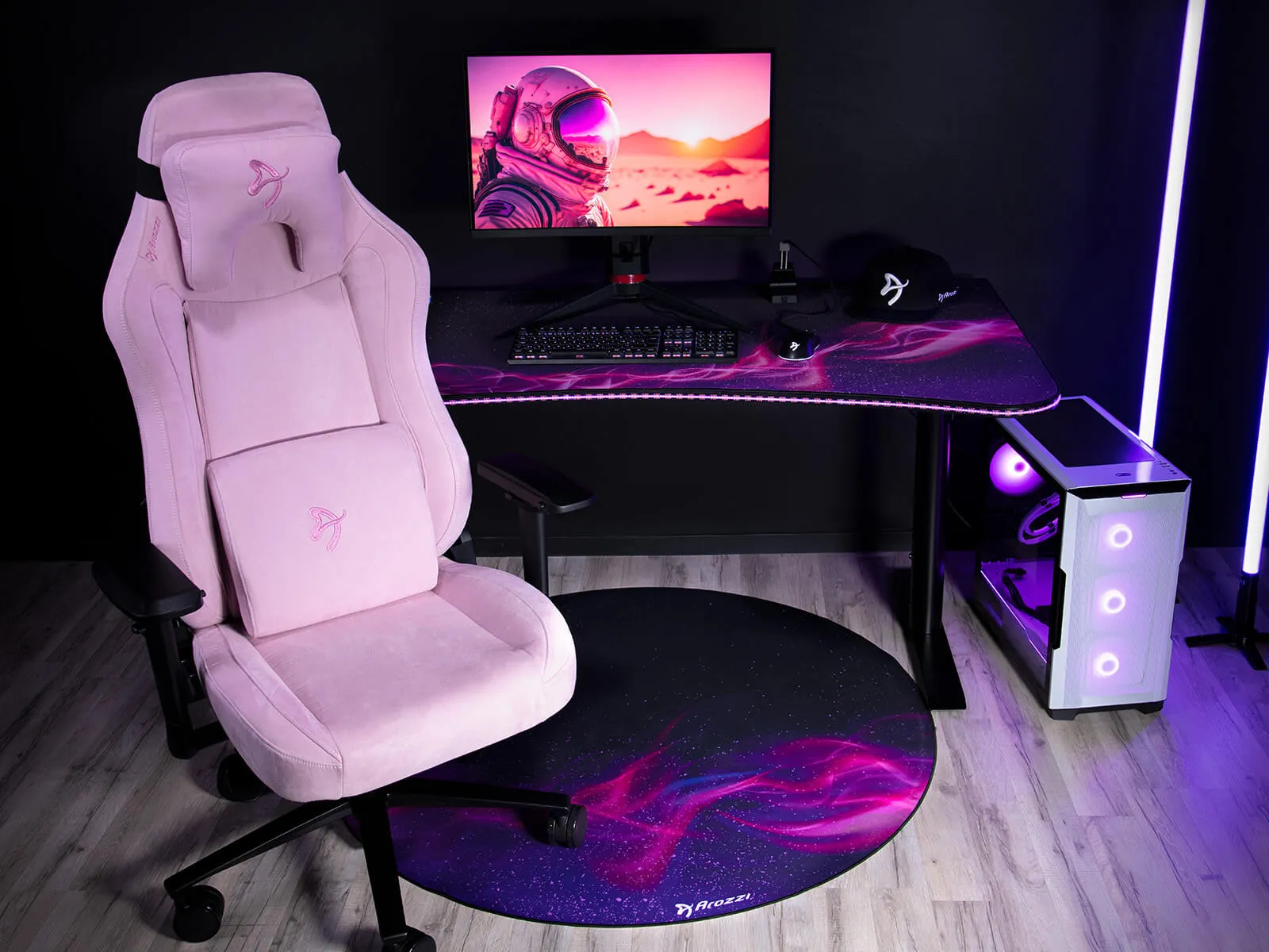 Arozzi ZONA Py&ouml;re&auml; lattiamatto Mikrokuitu 121 cm - Purppura Galaxy