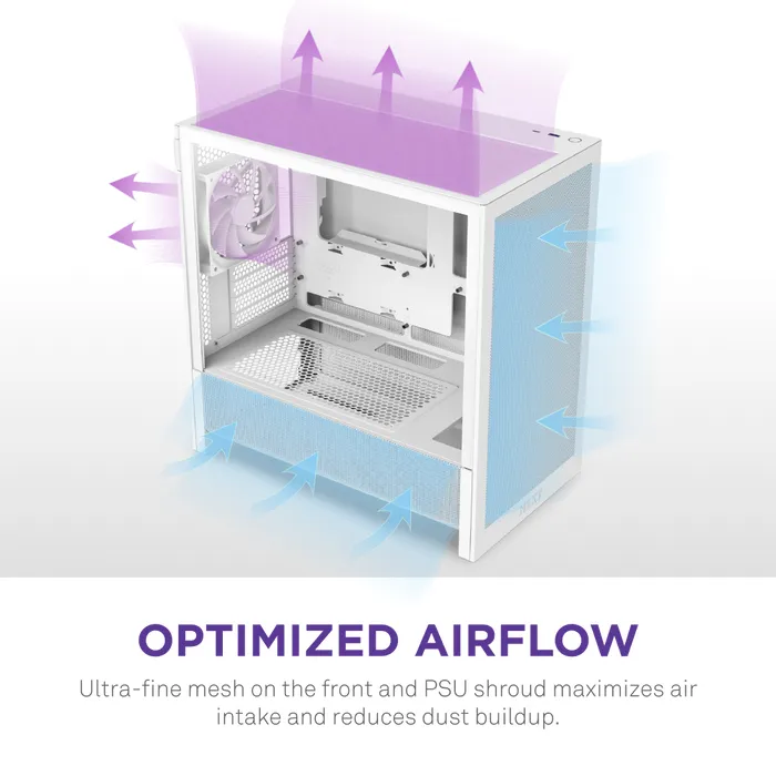 NZXT H3 Flow (2025) mATX - chassi, Vit