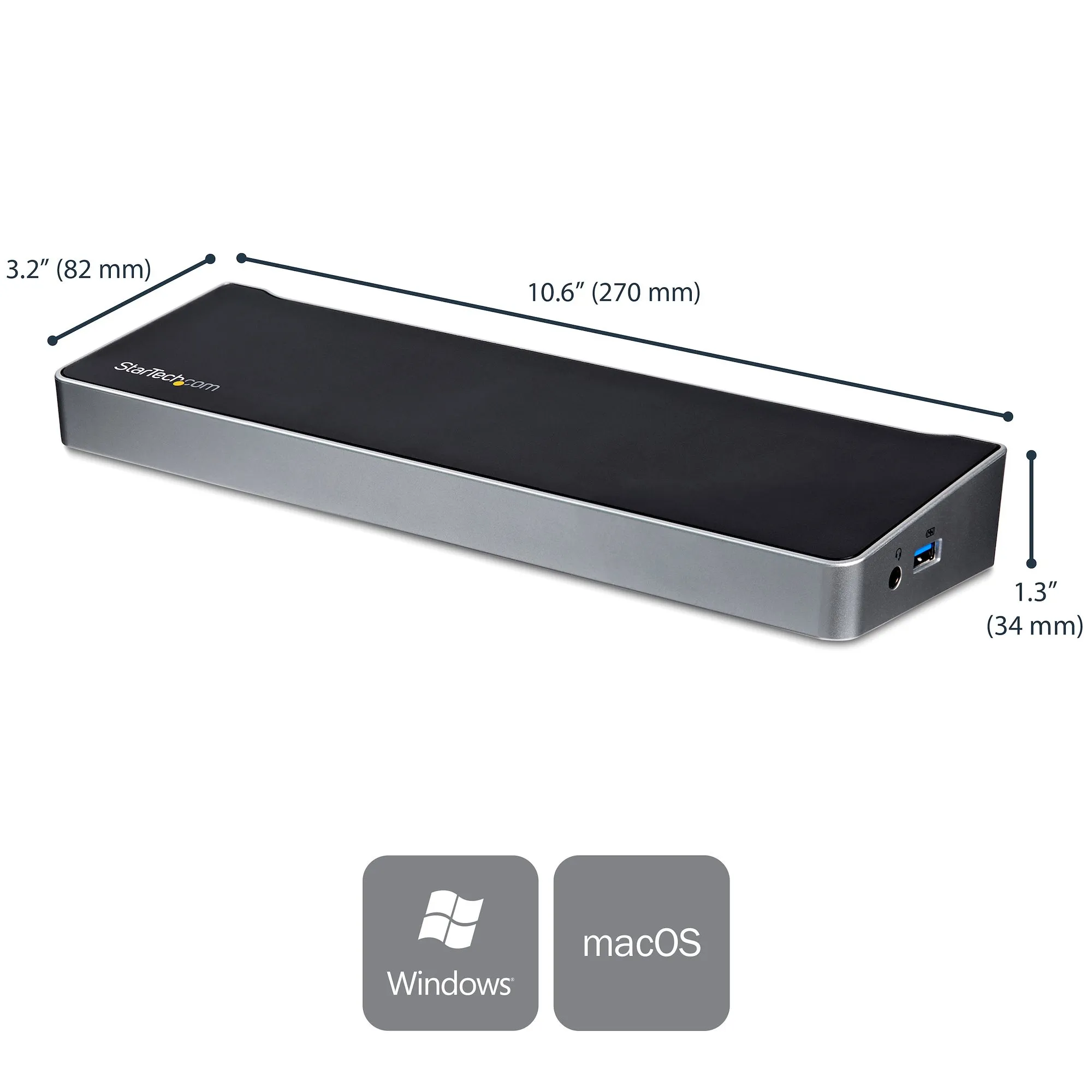 STARTECH TRIPLE-4K MONITOR USB-C DOCKING STATION FOR LAPTOPS - 60W USB POWER DELIVERY