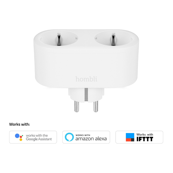 Hombli Smart Socket Duo - smart uttag, Wi-Fi, vit