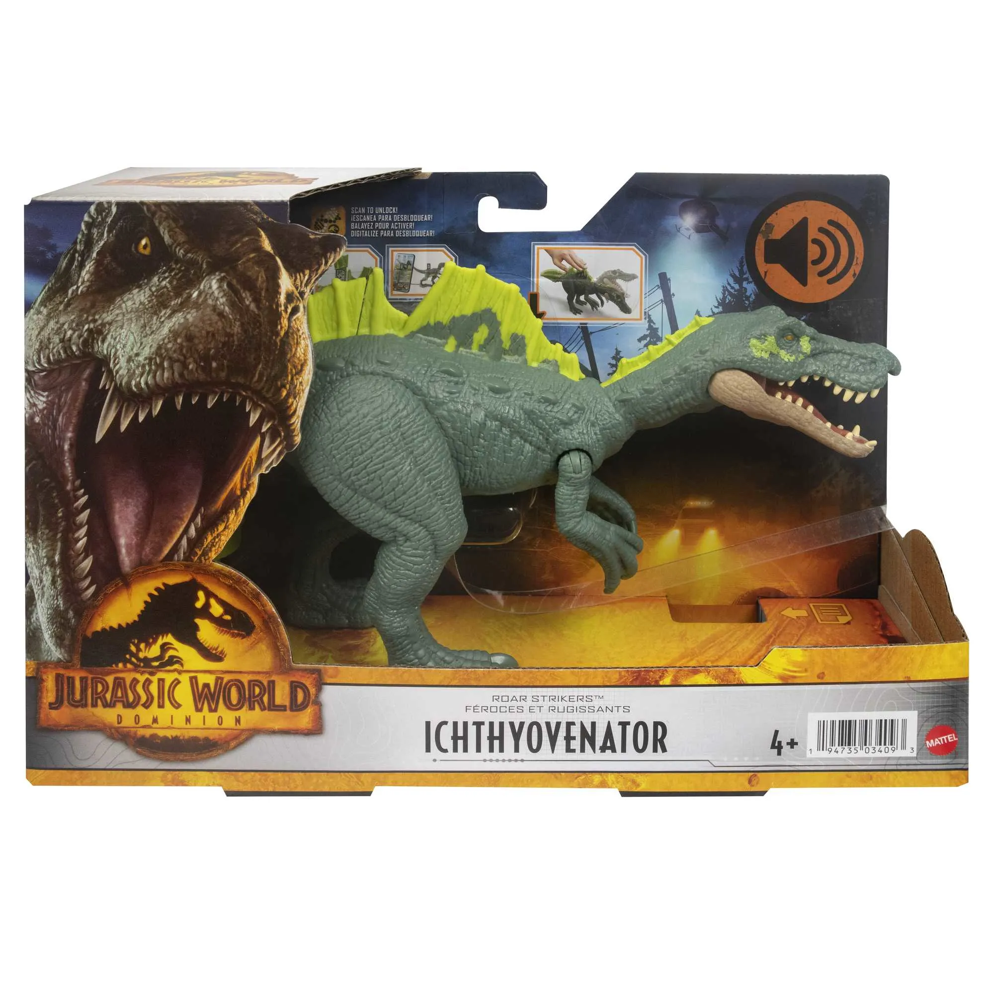Mattel Jurassic World Roar Strikers Ichthyovenator Mini-Play Figure