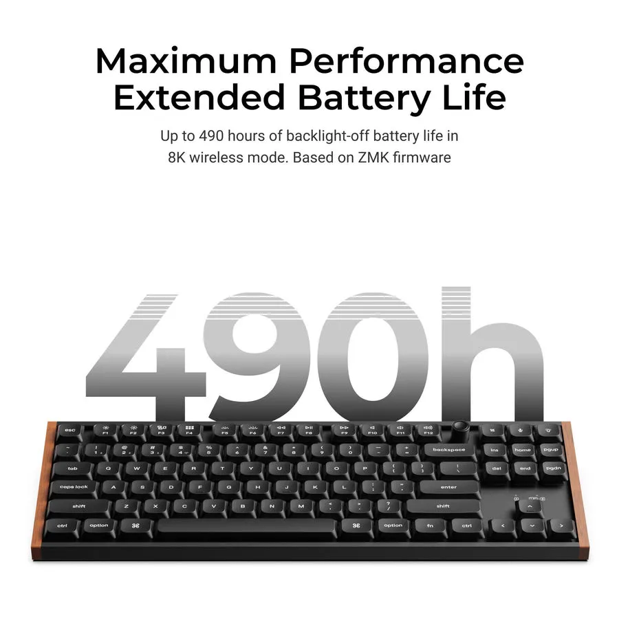 Keychron K1 Ultra SE Wireless Mechanical Keyboard, Milk POM Brown, Black