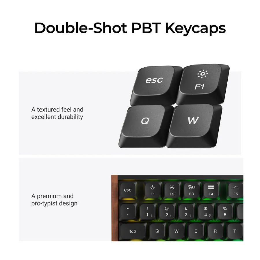 Keychron K1 Ultra SE Wireless Mechanical Keyboard, Milk POM Brown, Black
