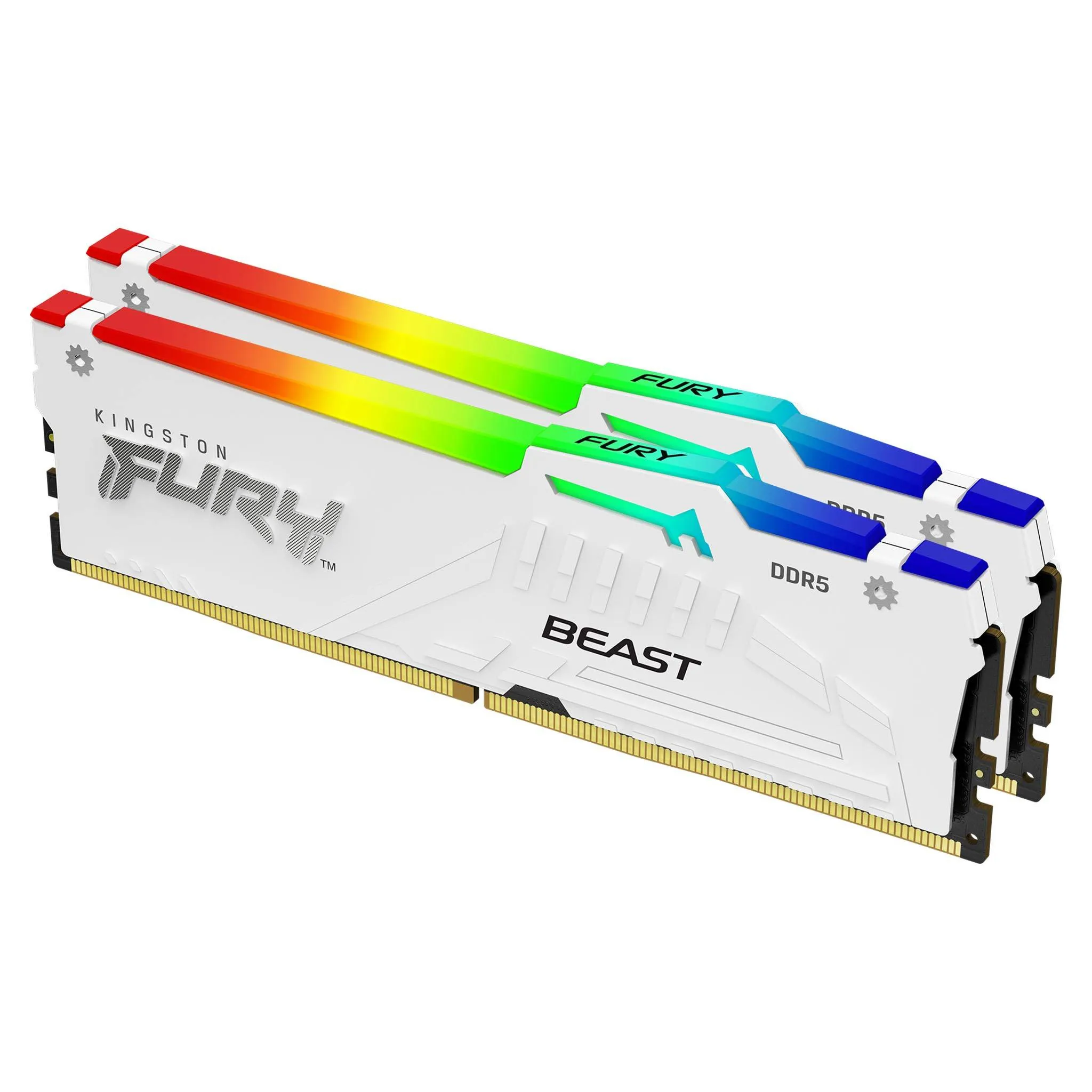 Kingston FURY Beast RGB 32 GB (2 x 16 GB) DDR5 6000 MHz, CL30 minne, vit (EXPO)