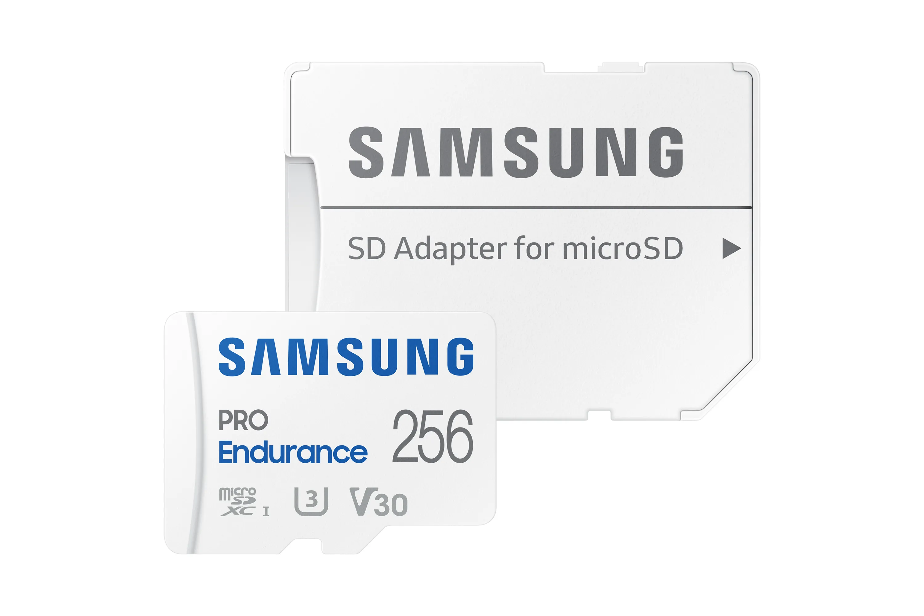 Samsung PRO Endurance 256GB MicroSDXC UHS-I U3 V30 card with SD adapter, White