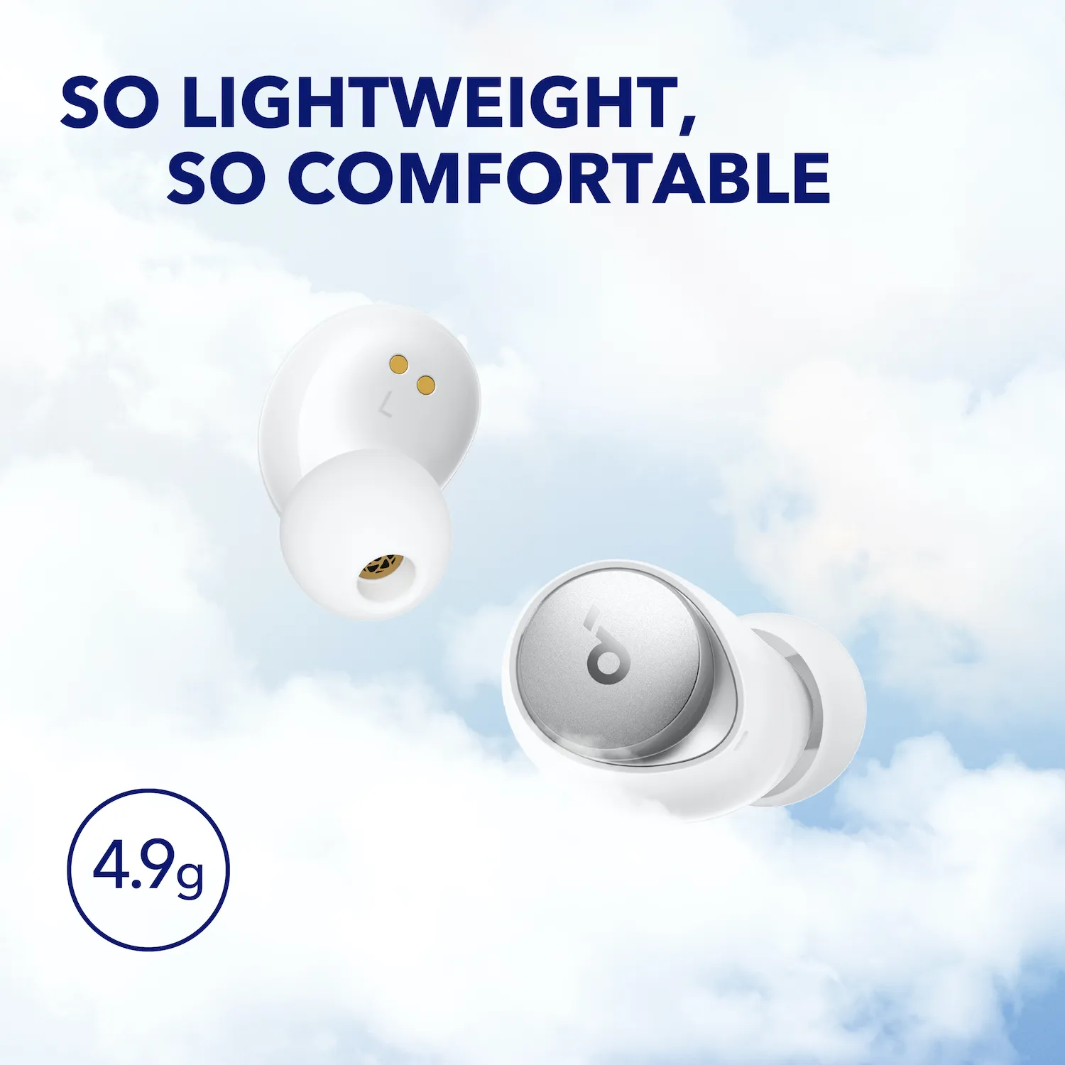 Anker Soundcore Space A40 Wireless Earbuds, White