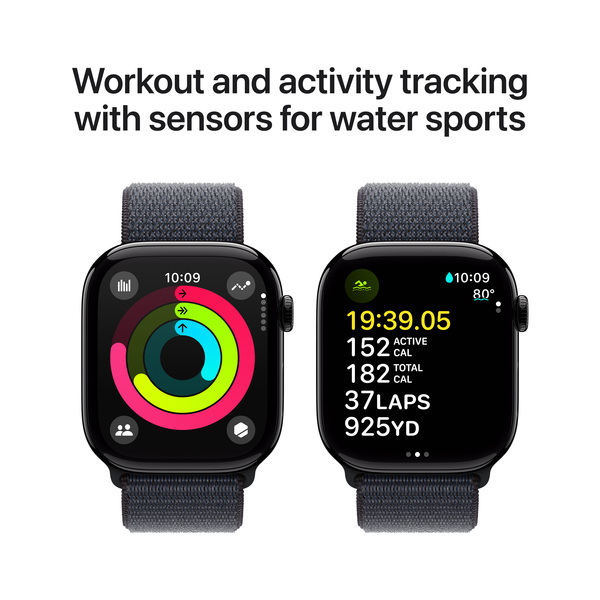 APPLE Watch Series 10 GPS 46mm Jet Black Aluminium Case with Ink Sport Loop