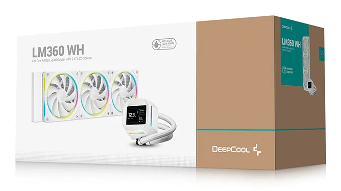 DeepCool LM360 360mm ARGB -nestej&auml;&auml;hdytin, valkoinen