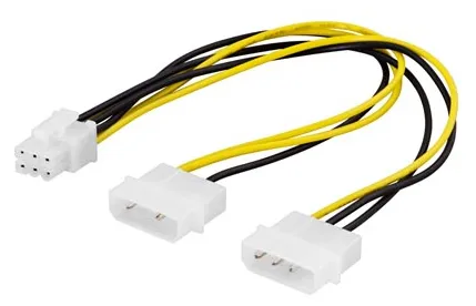 Adapterikaapeli 2x4-pin - 6-pin PCI Express, 25cm