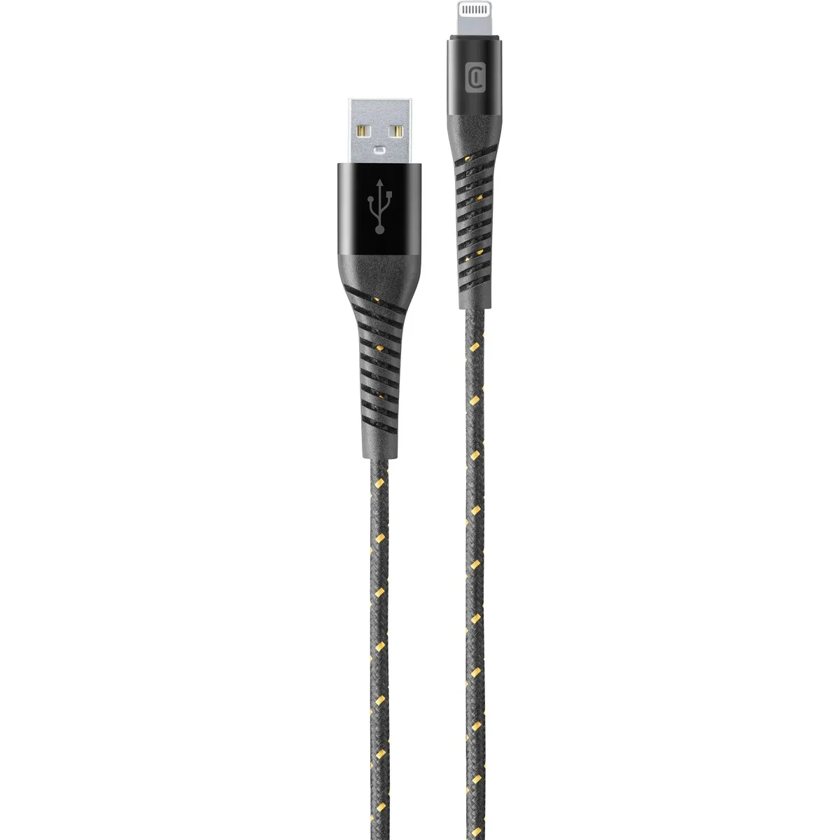 Cellular Line Tetra Force USB-A &ndash; Lightning kabel, 2 m, svart