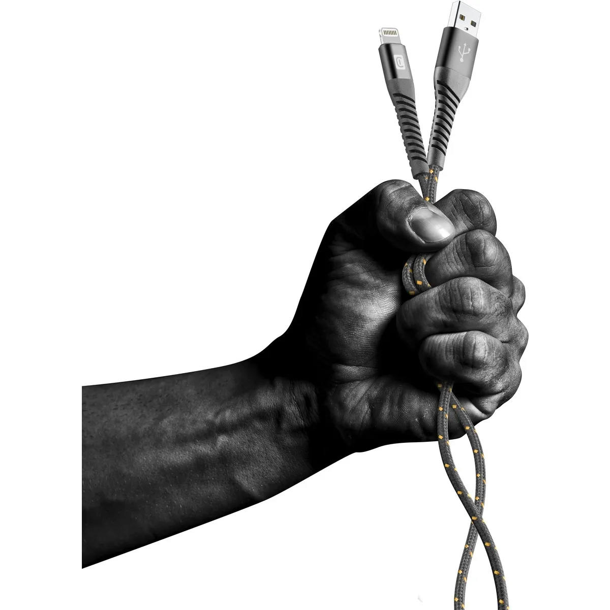 Cellular Line Tetra Force USB-A &ndash; Lightning kabel, 2 m, svart