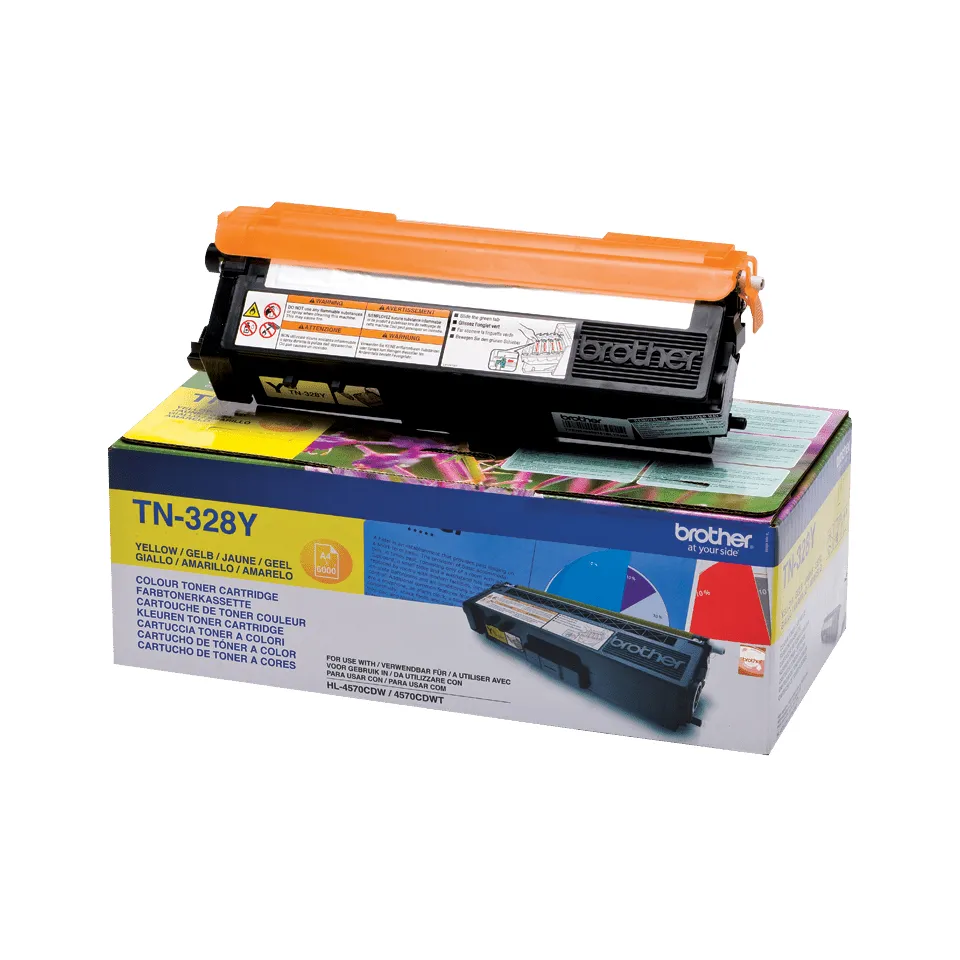Brother TN328Y toner cartridge, Yellow