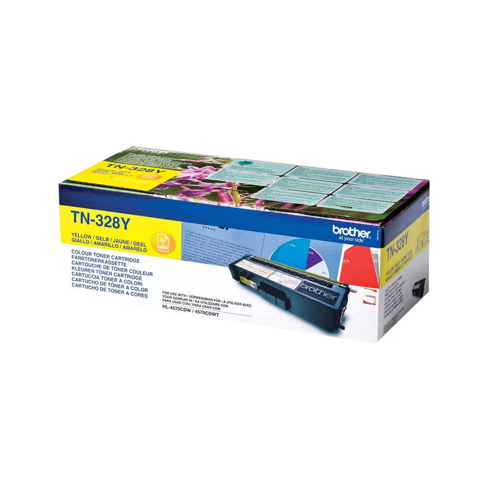 Brother TN328Y toner cartridge, Yellow