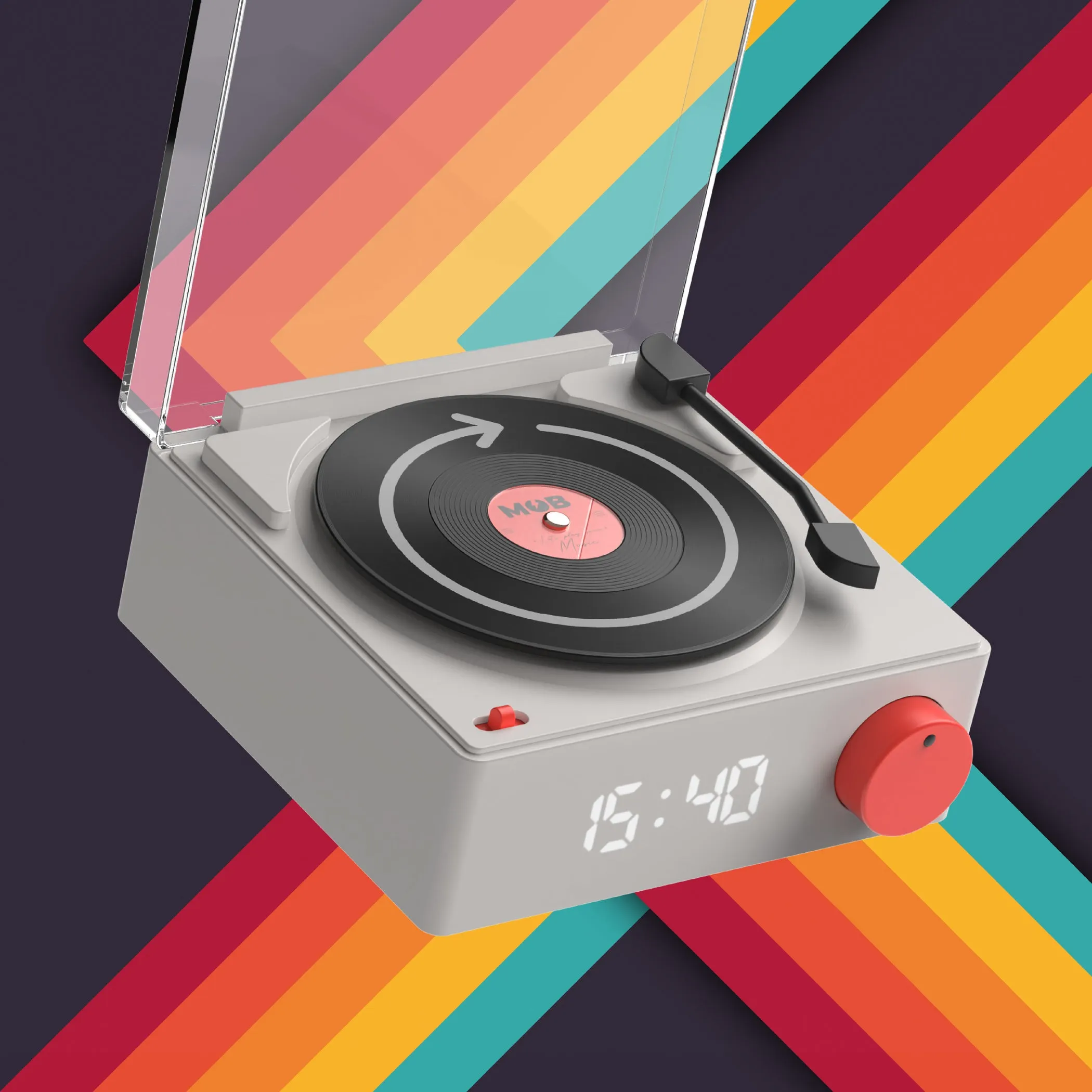 MOB VS-80 Speaker & Alarm Clock, grå
