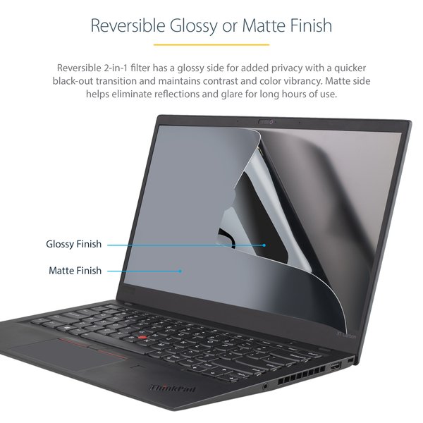STARTECH.COM 14in Laptop Privacy Screen Anti-Glare Privacy Screen for Widescreen 16:9 Monitors Computer Blue Light Screen Protector