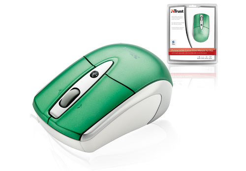 Trust Retractable Laser Mini - mouse, Green