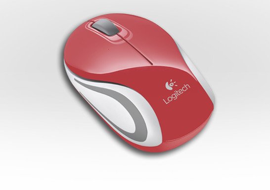 Logitech M187 Mini Mouse, red