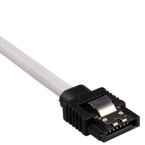 CORSAIR Premium Sleeved SATA Data Cable Set with Straight Connectors White 30cm