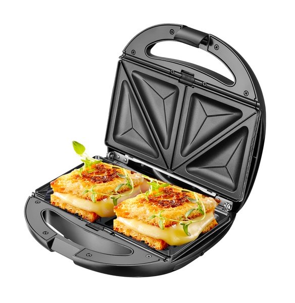 Adler Camry CR 3057 6-in-1 monitoimivoileip&auml;grilli, 1200 wattia, musta/hopea