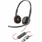 HP Poly Blackwire 3220 headset + USB-C/A adapter, svart