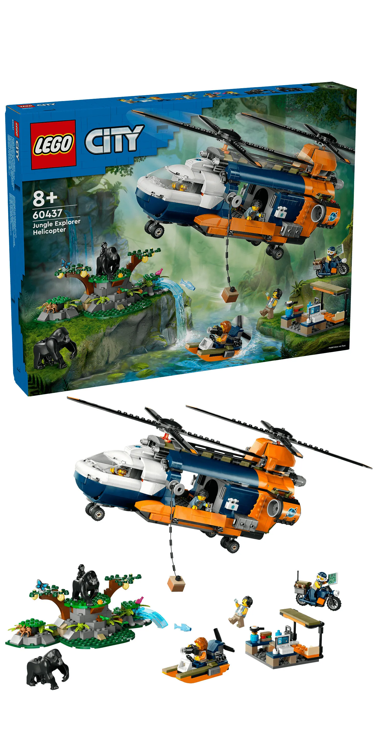LEGO City Jungle Explorer Helicopter at Base Camp 60437