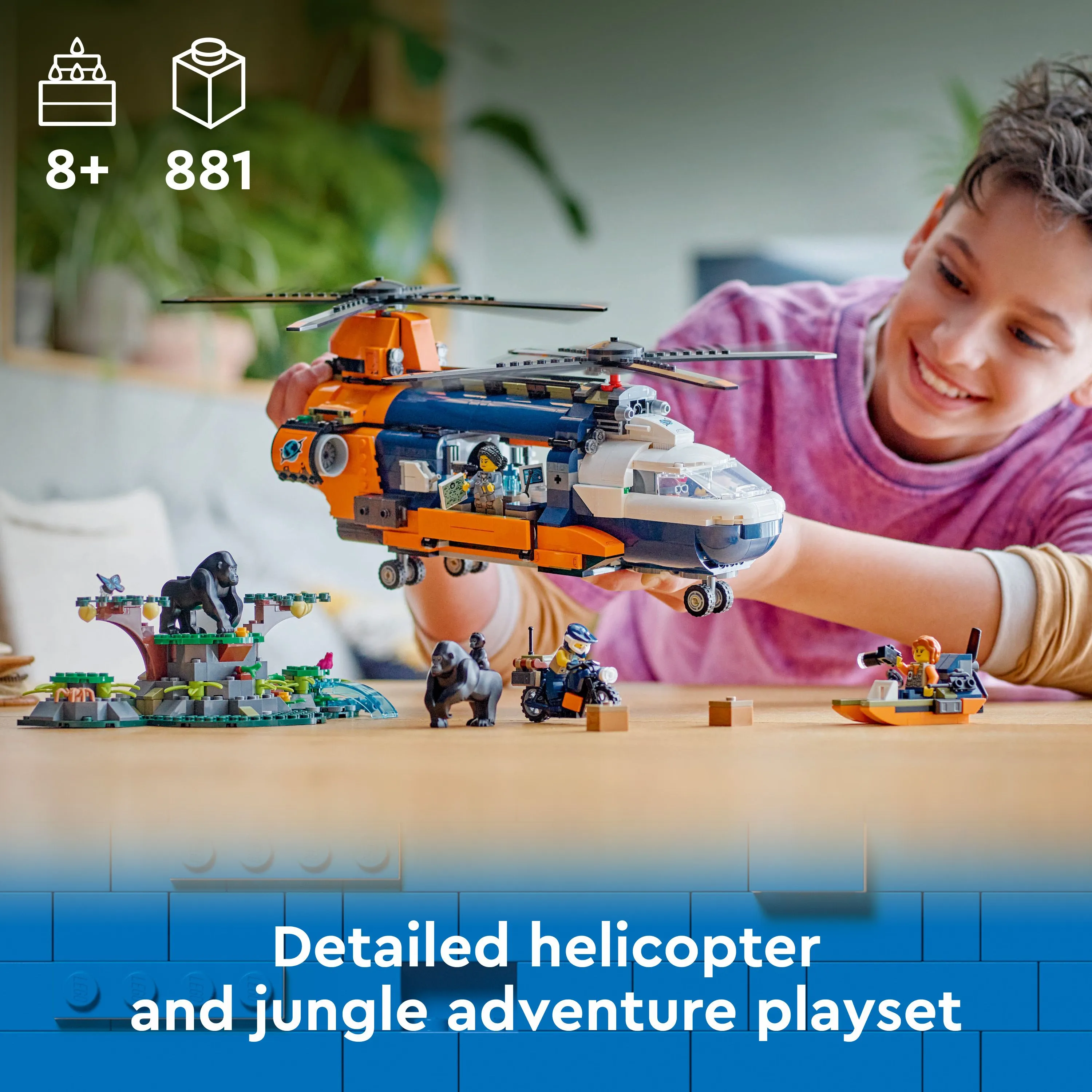 LEGO City Jungle Explorer Helicopter at Base Camp 60437