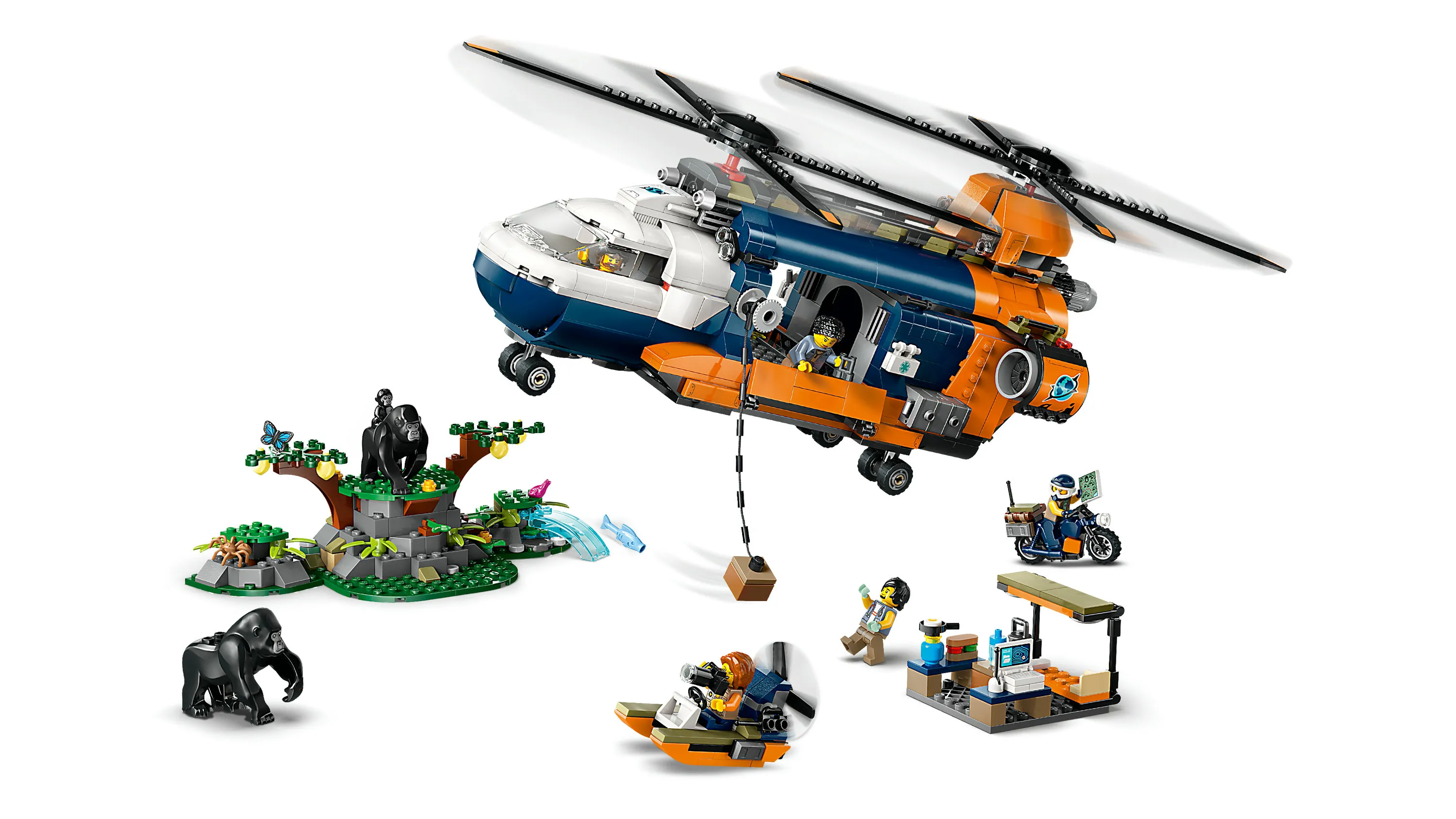 LEGO City Jungle Explorer Helicopter at Base Camp 60437