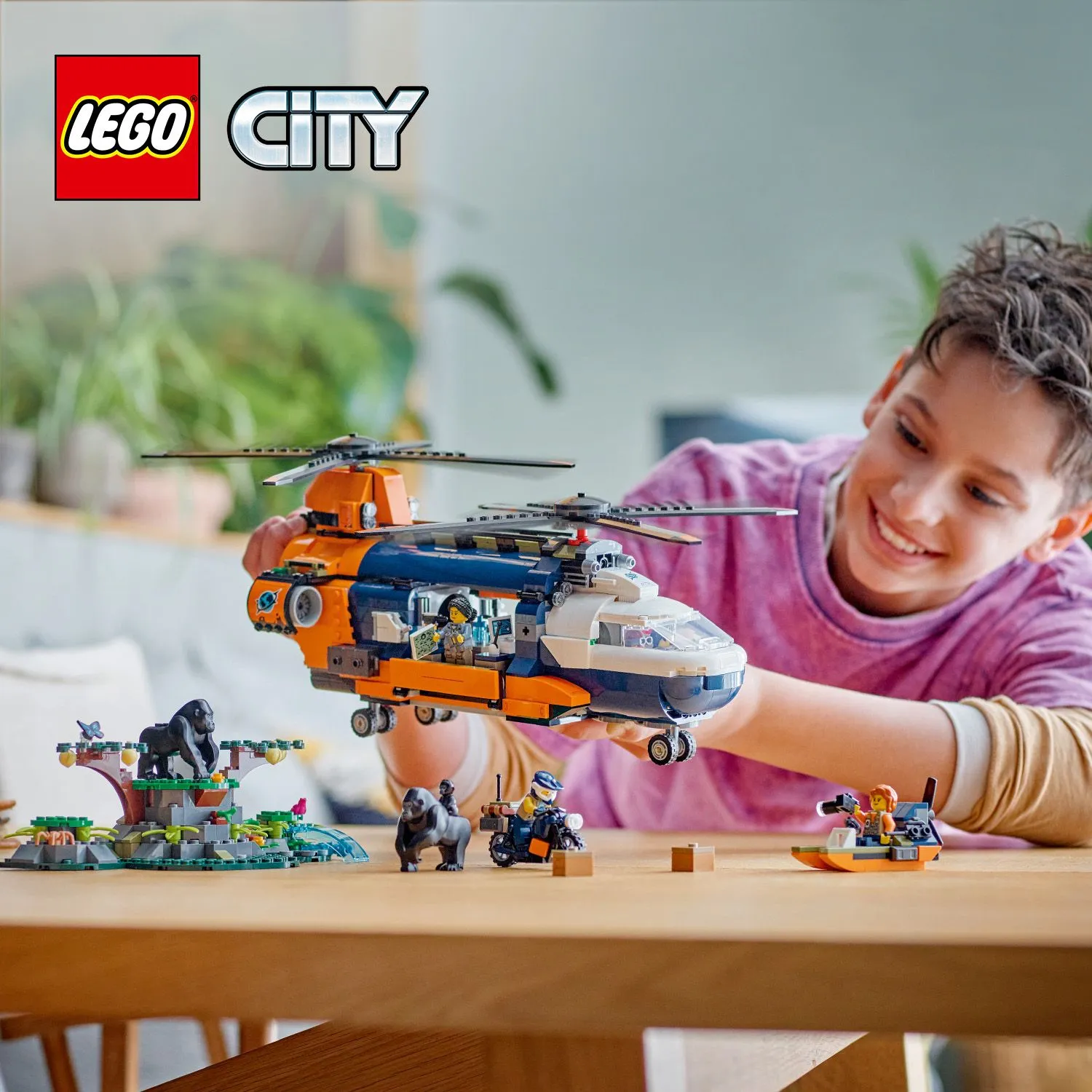 LEGO City Jungle Explorer Helicopter at Base Camp 60437