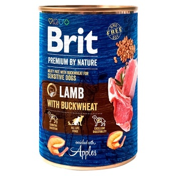 Brit Premium by Nature Lamb with Buckwheat, Wet food for dogs, Adult, Sensitive Digestion, 400g