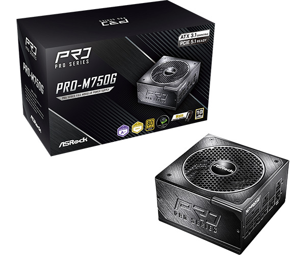 ASRock PRO-M750G 750W - PSU, 80 Plus Gold