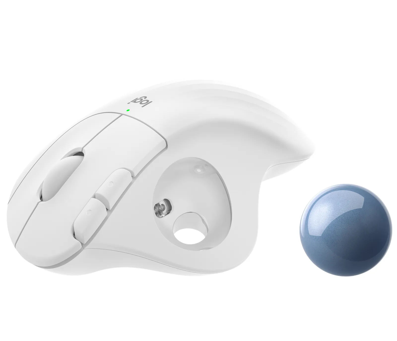 Logitech ERGO M575 -langaton ergonominen trackball-hiiri, valkoinen