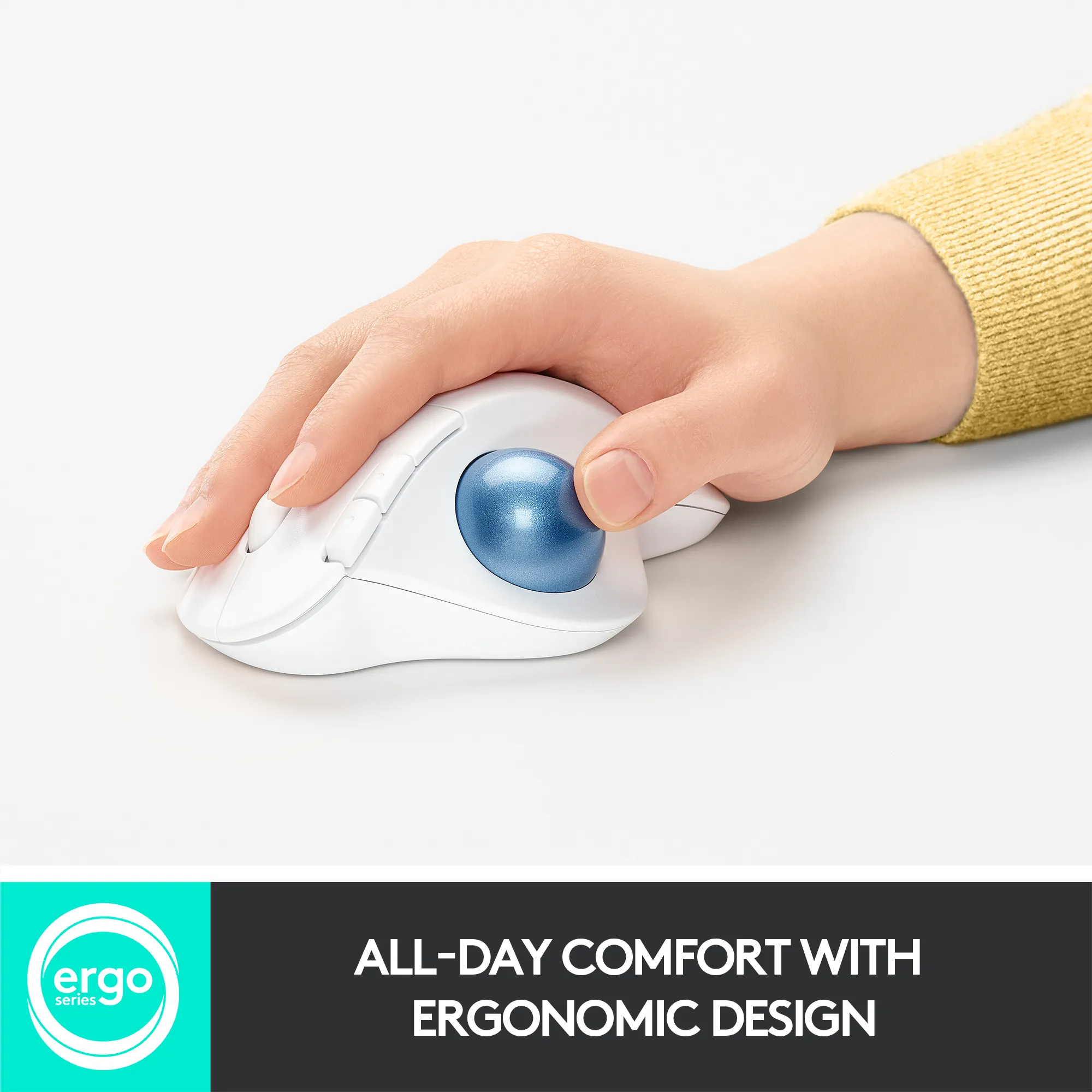 Logitech ERGO M575 - tr&aring;dl&ouml;s trackball-mus, vit