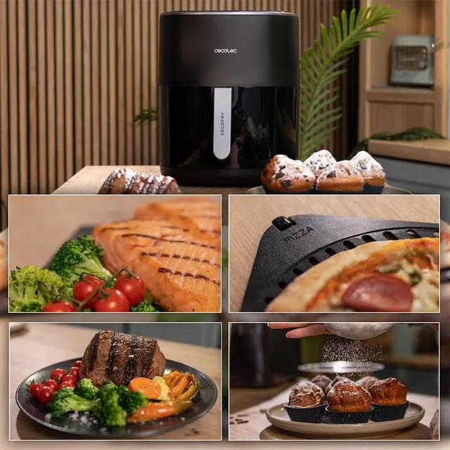Cecotec Cecofry &amp; Grill Duoheat 6500, 6,5 l, 2200 W, airfryer, musta