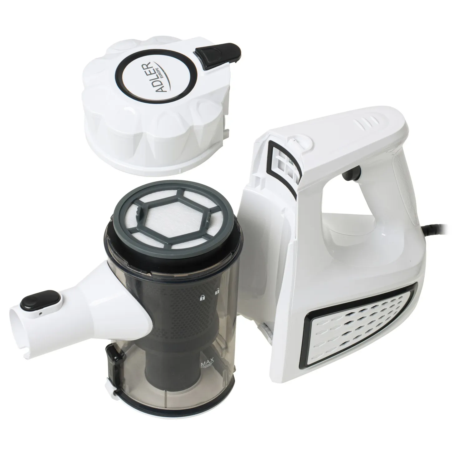Adler AD 7036W - handdammsugare 1.5 L 800 W p&aring;sl&ouml;s, vit