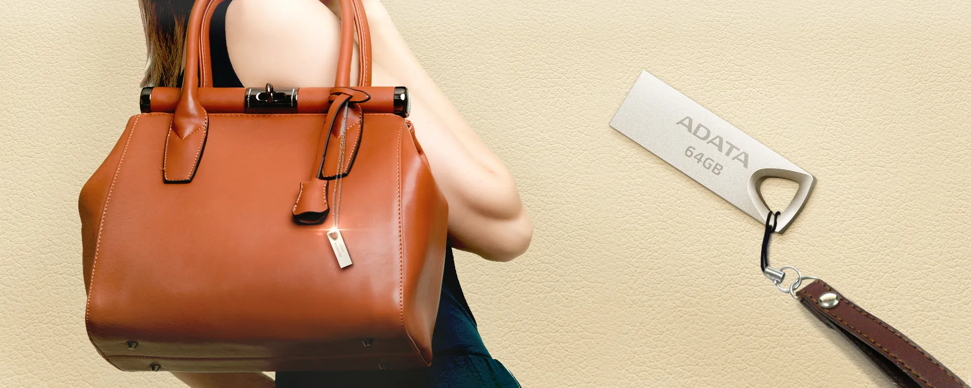 A-DATA AUV210-64G-RGD USB 2.0 64 GB USB-minne, beige