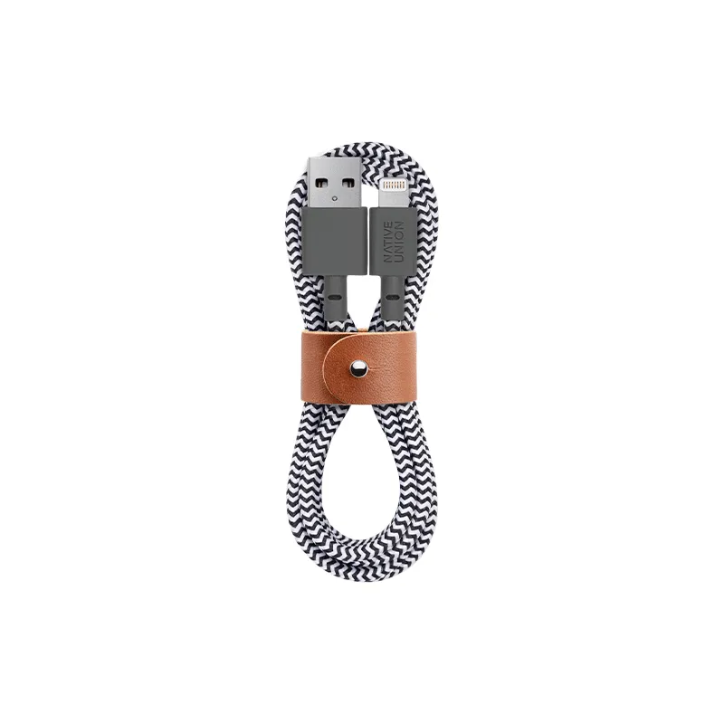 Native Union Belt USB-A - Lightning - cable, 1.2m, Black/White