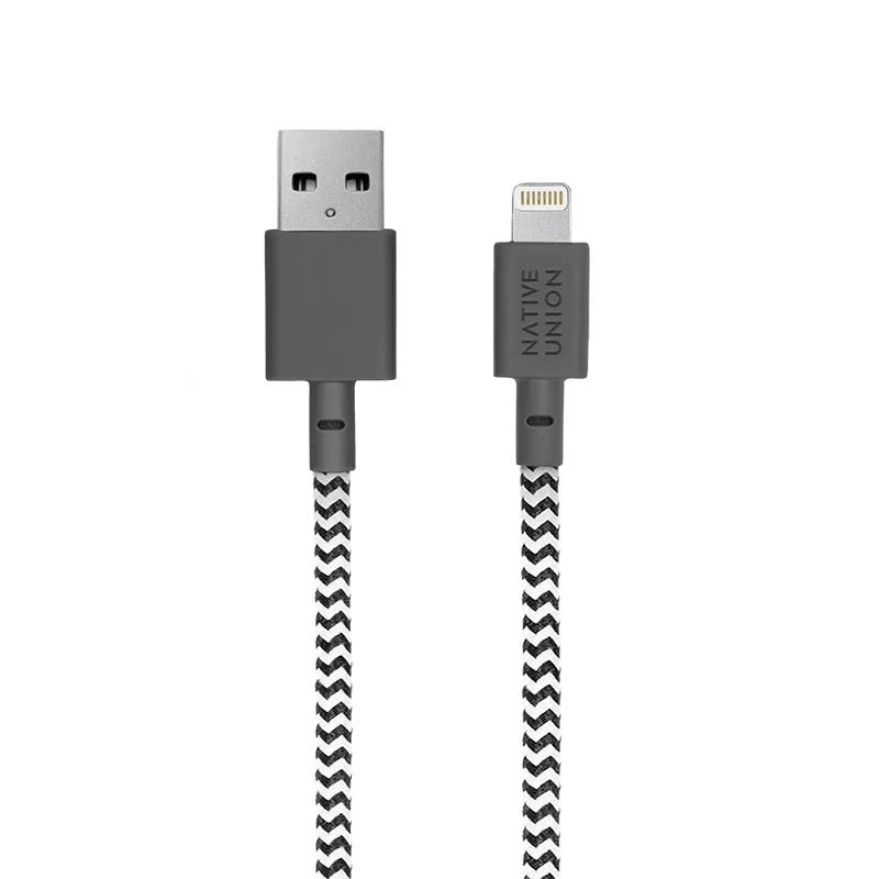 Native Union Belt USB-A - Lightning - cable, 1.2m, Black/White