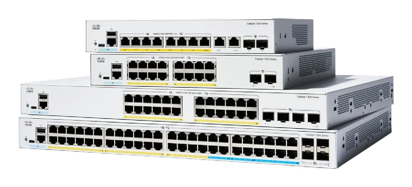 Cisco Catalyst 1300X-48T-4X - 48-porttinen hallinnoitava Layer 3 -kytkin, Harmaa